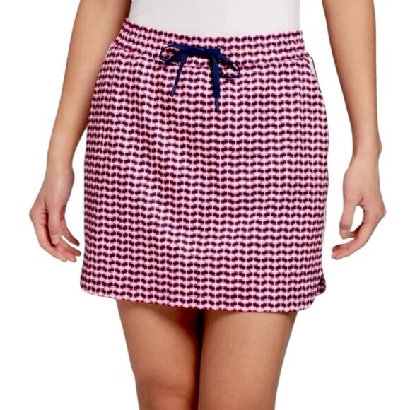 Lady Hagen Skort Short Elastic Waist Pockets Red Blue Stripe Women’s Size Medium - Picture 1 of 9